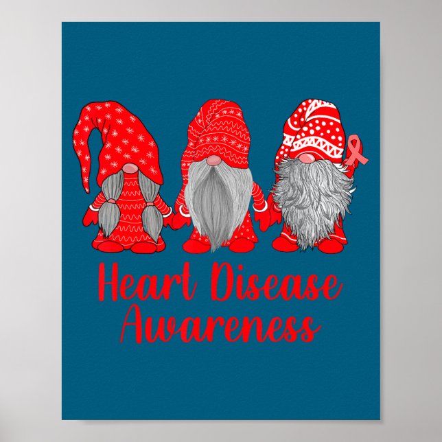 Heart Disease Awareness Wear Red In February Famil Poster (Vorne)
