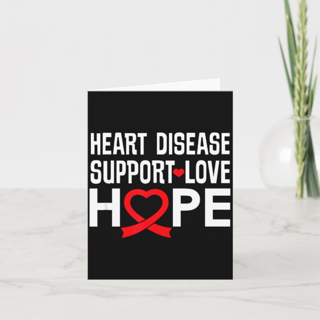 Heart Disease Suprt Love Hope Red Ribbon  Karte (Vorderseite)