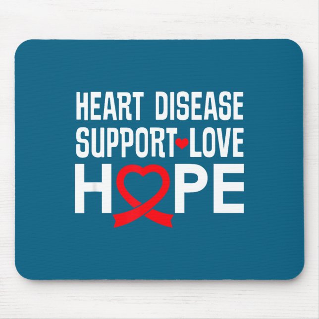 Heart Disease Suprt Love Hope Red Ribbon  Mousepad (Vorne)