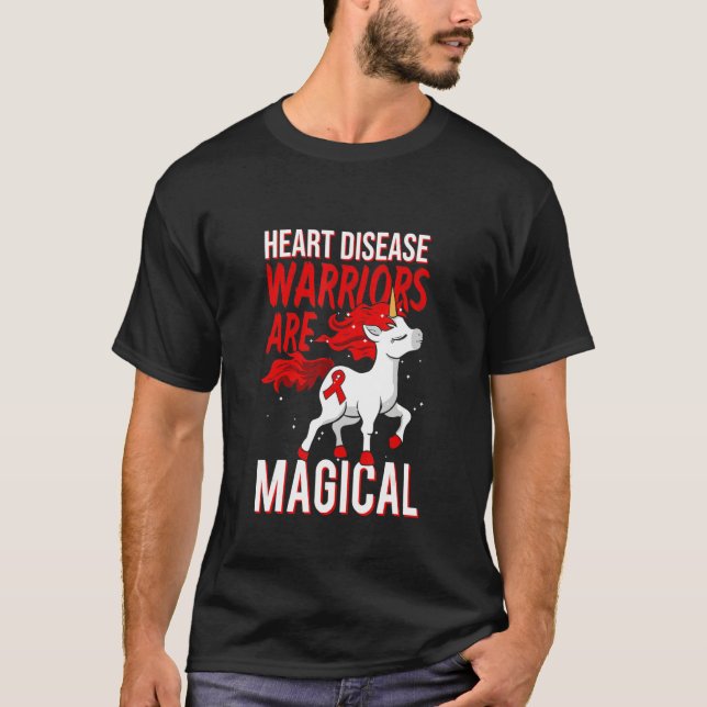 Heart Disease Warriors Are Magical Wear Red Unicor T-Shirt (Vorderseite)