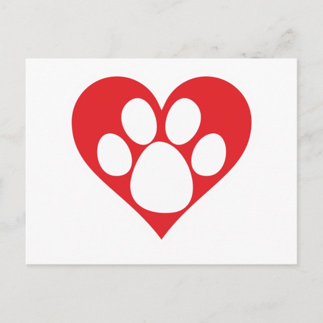 Heart Dog Paw Postkarte (Vorderseite)