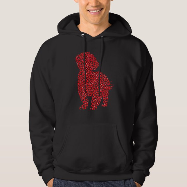 Heart Dog  Shih Tzu Puppy Valentines Day Hoodie (Vorderseite)