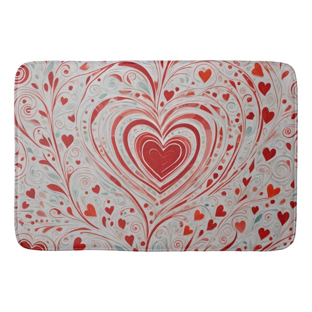 Heart Doodle Badematte (Vorderseite)