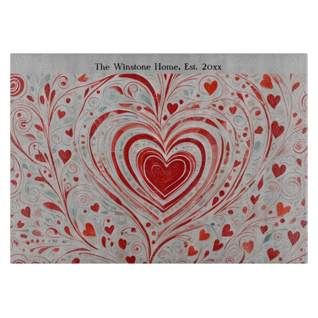 Heart Doodle Schneidebrett (Vorderseite)