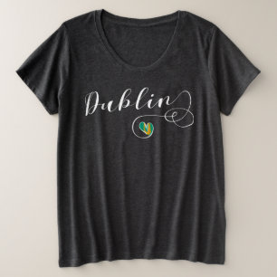 Heart Dublin T - Shirt, Irland Große Größe T-Shirt
