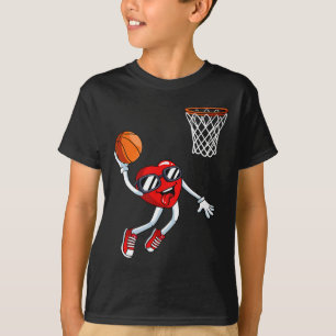 Heart Dunk Bysketbyll Player Valentinstag Liebe S T-Shirt