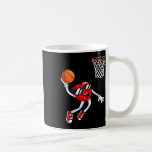 Heart Dunk Sketll Spieler Valentinstag Liebe Sport Kaffeetasse