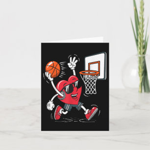 Heart Dunking Basketball Valentinstag Boys Girls Karte