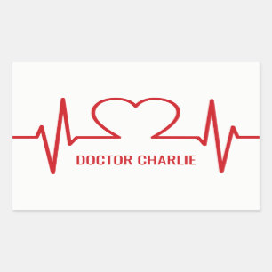Heart EKG individuelle Name & Beruf Aufkleber
