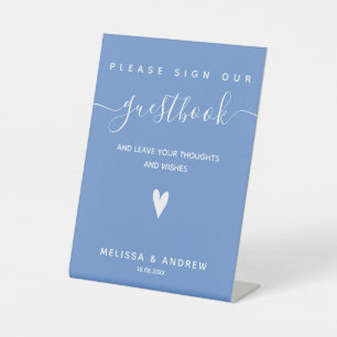Heart & Elegante Script - Wedding Guestbook Signie Sockelschild