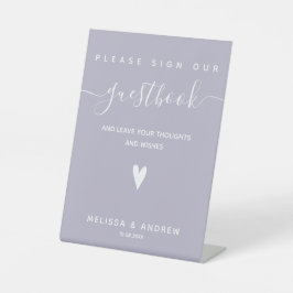 Heart & Elegante Script - Wedding Guestbook Signie Sockelschild