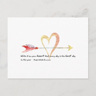 Heart Emerson Zitat Postkarte