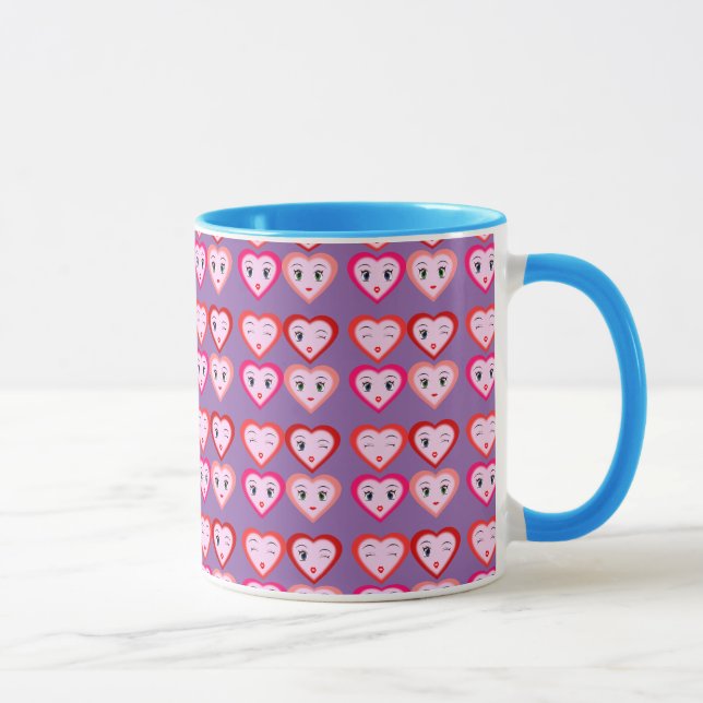 Heart Emoji Emoticons Fashion Tasse (Rechts)