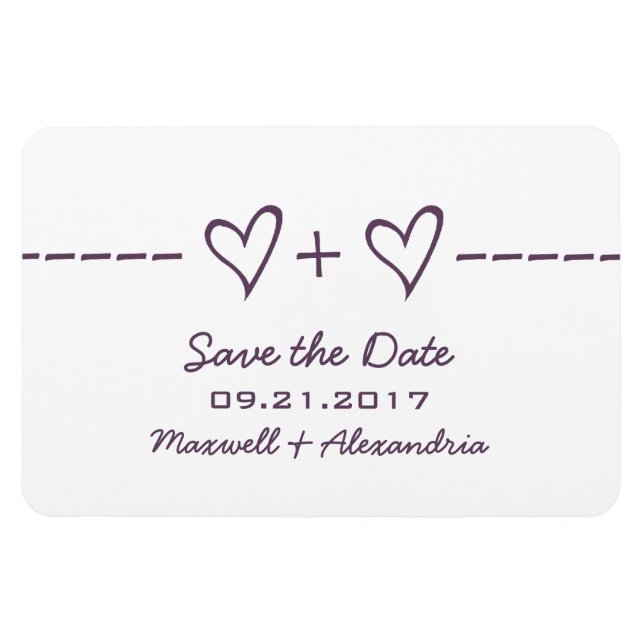 Heart Equation Save the Date Magnet, Lila Magnet (Horizontal)