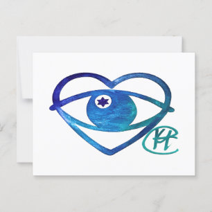 Heart Evil Eye Pop Art Postkarte