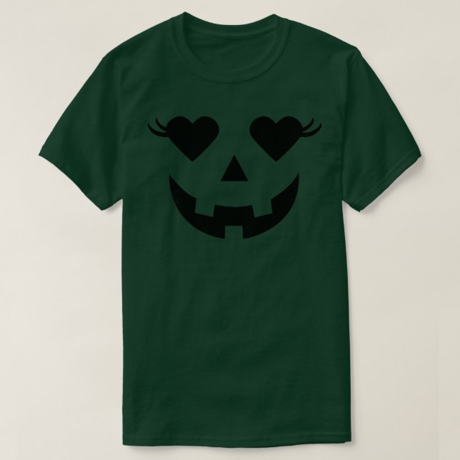 Heart Eyes Jack O Lantern with Eyelashes Halloween T-Shirt (Design vorne)
