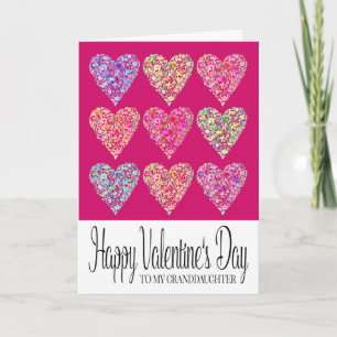 Heart Filled Happy Valentine's Day Granddaughter Karte