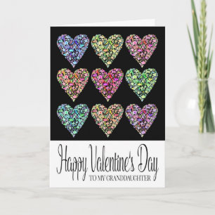 Heart Filled Happy Valentine's Day Granddaughter Karte