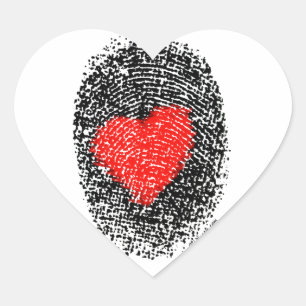 Heart Fingerprint Liebe Sticker Herz geformt