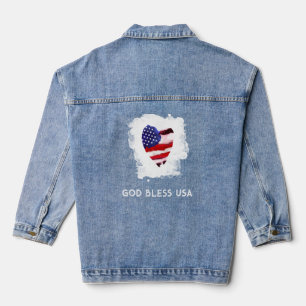 *~* HEART Flag AP27 Old Glory Patriotic USA Gott Jeansjacke