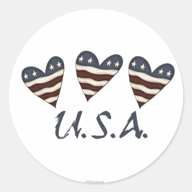 Heart Flags USA Stickers (Vorderseite)