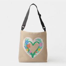 Heart Floral Tote Bag Tragetaschen Mit Langen Trägern