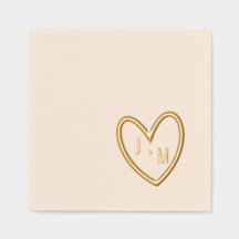 Heart Foil Stamps Napkins