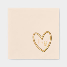 Heart Foil Stamps Napkins Servietten Mit Folie