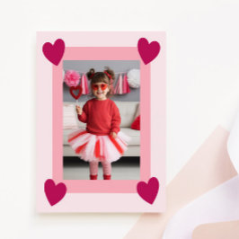 Heart Frame Kid Photo Valentine Card, Child School Mitteilungskarte