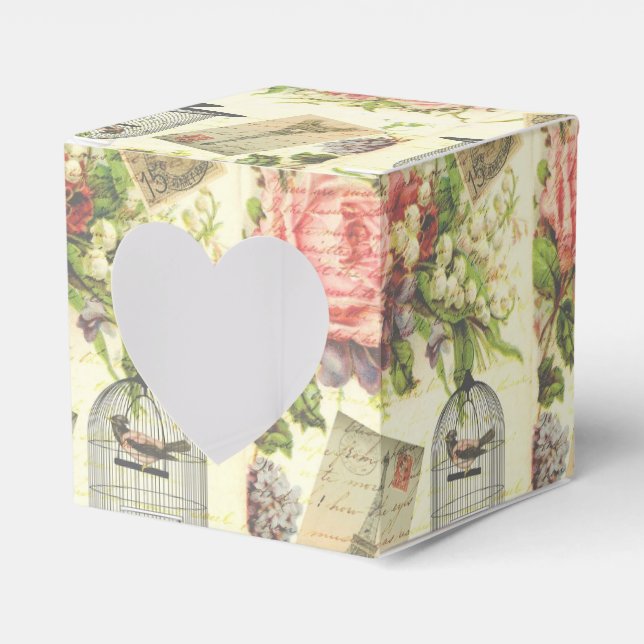 Heart French Theme Vintag Paris Gefälligkeitsboxen Geschenkschachtel (Vorderseite)
