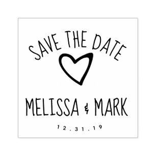 Heart Fun Letting Save the Date Gummistempel