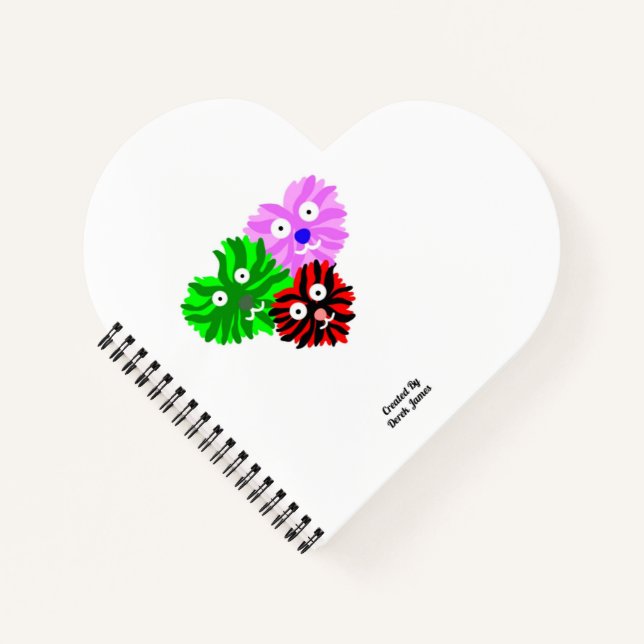Heart Fuzzies Heart Shaped Spiral Notebook Notizbuch (Vorderseite)