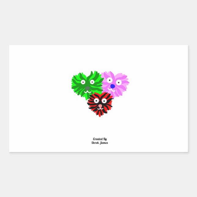 Heart Fuzzies Rectangle Sticker (Vorderseite)