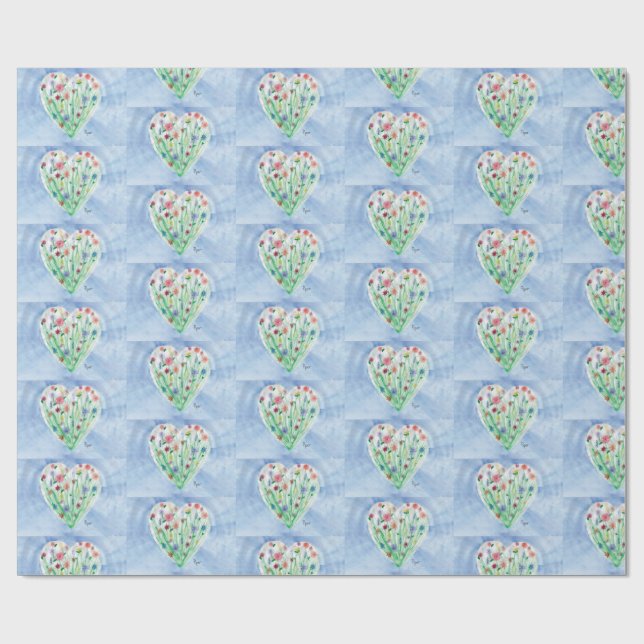 Heart Garden - Kids Art for CHOC Wrapping Paper Geschenkpapier (Flach)