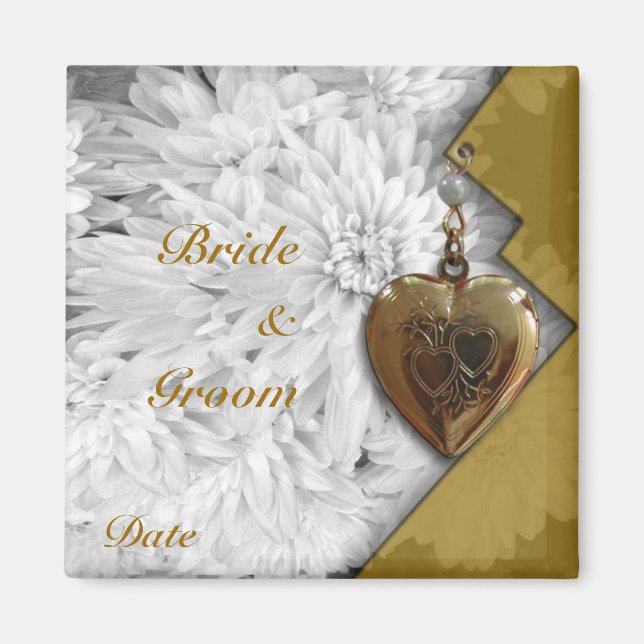 Heart Gastgeschenk Hochzeit Magnet (Vorne)
