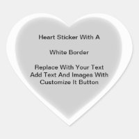 Heart geformte Aufkleber mit weißer Border in Blät