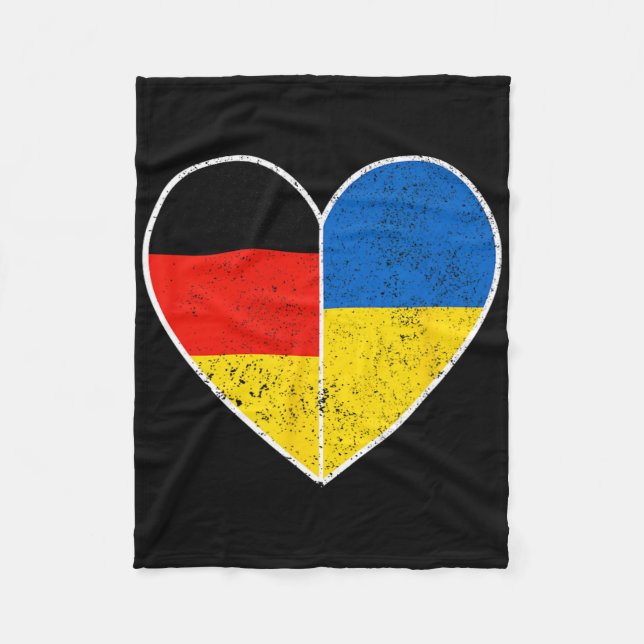 Heart Germany And Ukraine Solidarity Friendship Vi Fleecedecke (Vorderseite)