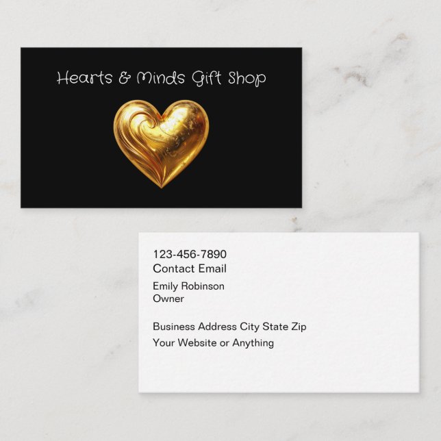 Heart Gift And Crafts Shop Business Cards Visitenkarte (Vorne/Hinten)