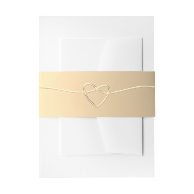 Heart Gold Wedding Invitation Bly Band (Vorderseite Beispiel)