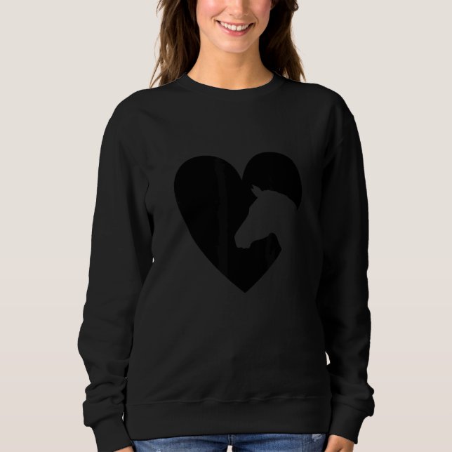 Heart Graphic Horse Lover Equestrian Rider Horses  Sweatshirt (Vorderseite)