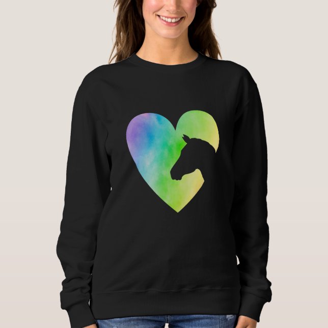 Heart Graphic Horse Lover Equestrian Rider Horses  Sweatshirt (Vorderseite)