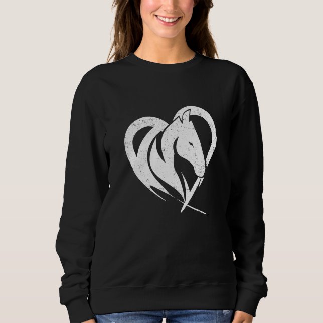 Heart Graphic Horse Lover Equestrian Rider Horses  Sweatshirt (Vorderseite)