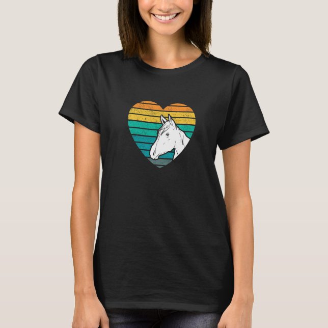 Heart Graphic Horse Lover Equestrian Rider Horses  T-Shirt (Vorderseite)