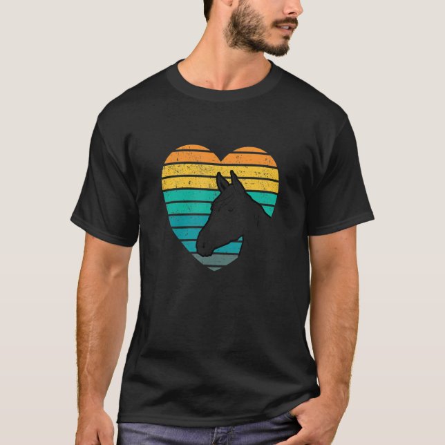 Heart Graphic Horse Lover Equestrian Rider Horses  T-Shirt (Vorderseite)