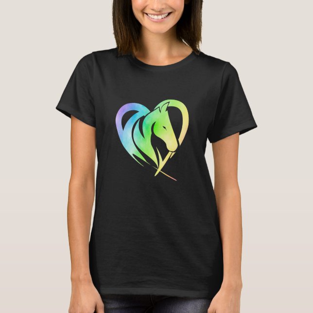 Heart Graphic Horse Lover Equestrian Rider Horses  T-Shirt (Vorderseite)
