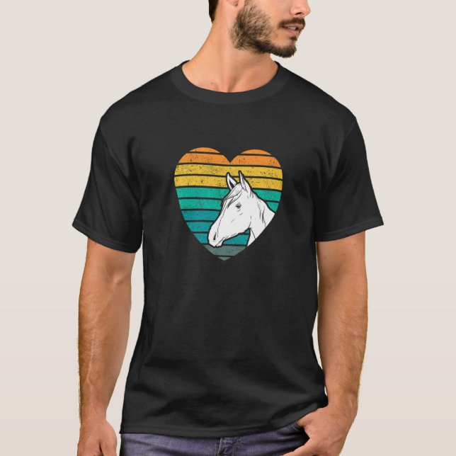 Heart Graphic Horse Lover Equestrian Rider Horses  T-Shirt (Vorderseite)
