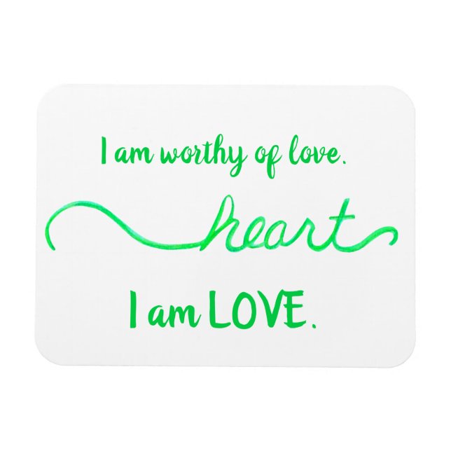 "Heart" Green Heart Chakra Liebe Words Magnet (Horizontal)
