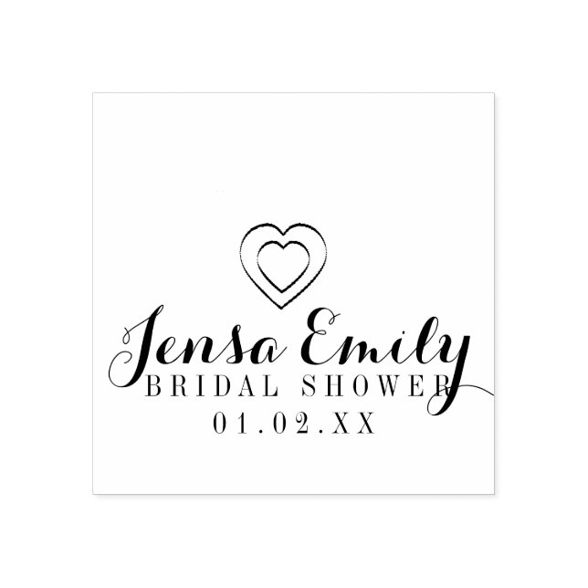 Heart Hand Drawn Brautparty Gunst Gummi Briefmarke Gummistempel (Prägung)