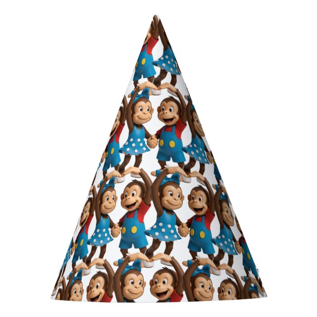 Heart Hands Monkeys  - Sweet Mimo & Zina Partyhütchen (Vorderseite)