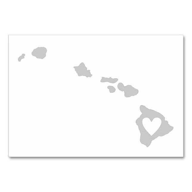 Heart Hawaii Staat Silhouette Tischnummer (Vorderseite)